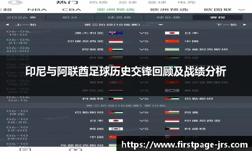 印尼与阿联酋足球历史交锋回顾及战绩分析